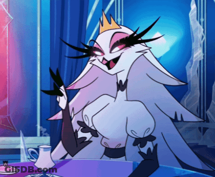 A Cartoon Character With A Crown On Her Head Is Smiling GIF