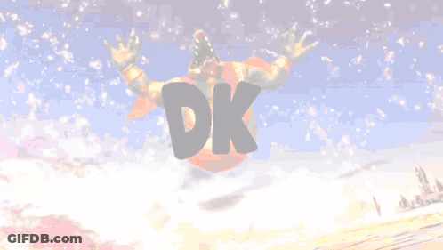 A Cartoon Character With A Crown On His Head Is Flying Through The Air . GIF