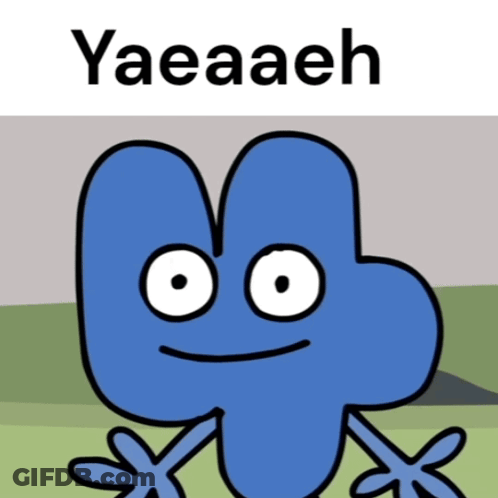 A Cartoon Character With A Face And The Words Yaeaaeh Below It GIF
