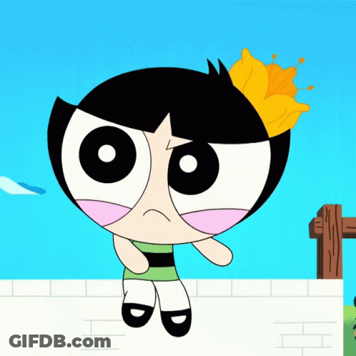 A Cartoon Character With A Flower In Her Hair Looks Angry GIF