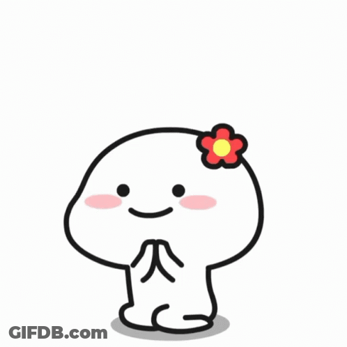 A Cartoon Character With A Flower On His Head Surrounded By Pink Flowers GIF