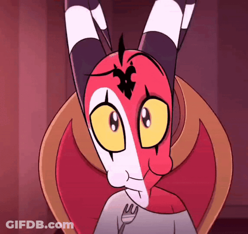 Cartoon Character With Fork In Mouth GIF