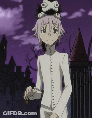 A Cartoon Character With A Frog On His Head Is Standing In Front Of A Castle GIF