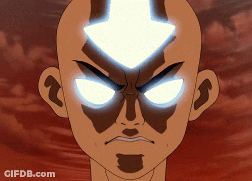 A Cartoon Character With A Glowing Arrow On His Forehead GIF