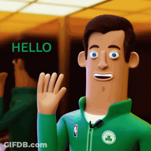 A Cartoon Character With A Green Celtics Jacket On GIF