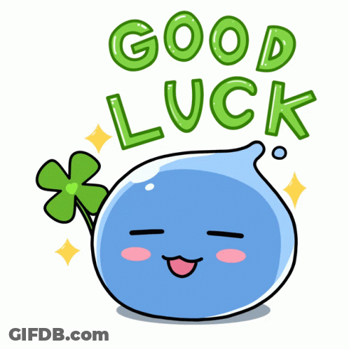 A Cartoon Character With A Green Clover And The Words Good Luck GIF