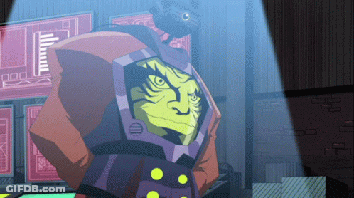 A Cartoon Character With A Green Face Is Standing In Front Of A Monitor That Says 000 GIF