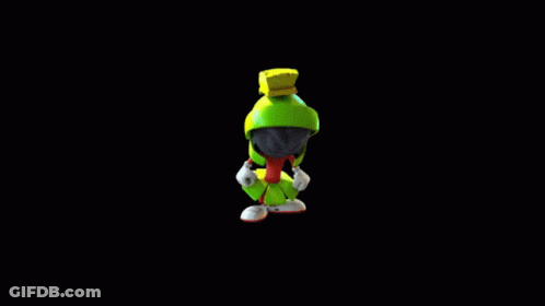 A Cartoon Character With A Green Helmet And A Red Skirt GIF