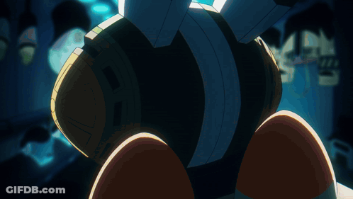 Cartoon Character With Green Helmet And Yellow Circle GIF