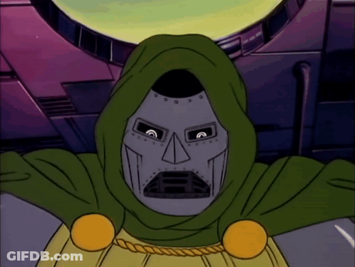 A Cartoon Character With A Green Hood And A Gray Face GIF