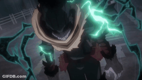 A Cartoon Character With A Green Lightning Bolt Coming Out Of His Head GIF