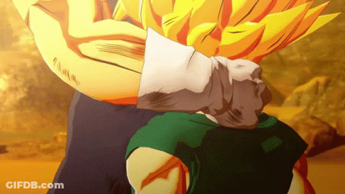 A Cartoon Character With A Green Shirt And A Yellow Hair GIF