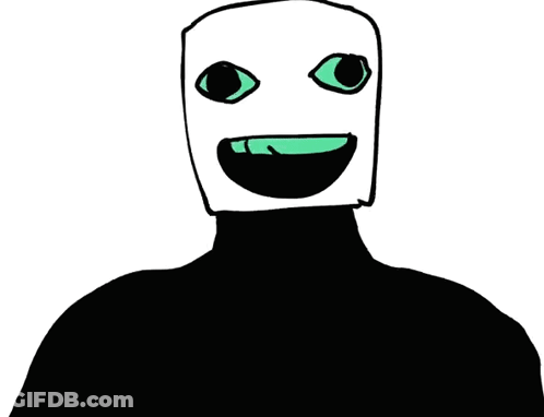 A Cartoon Character With A Green Tongue Sticking Out . GIF