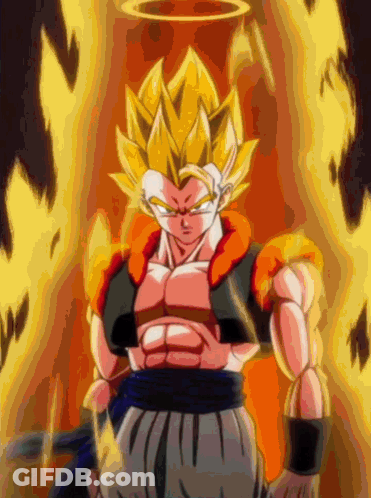 A Cartoon Character With A Halo On His Head Is Surrounded By Fire GIF