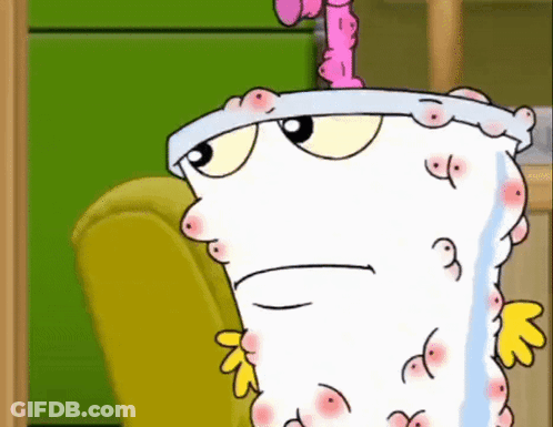 A Cartoon Character With A Headband On His Head And A Yellow Chair In The Background GIF
