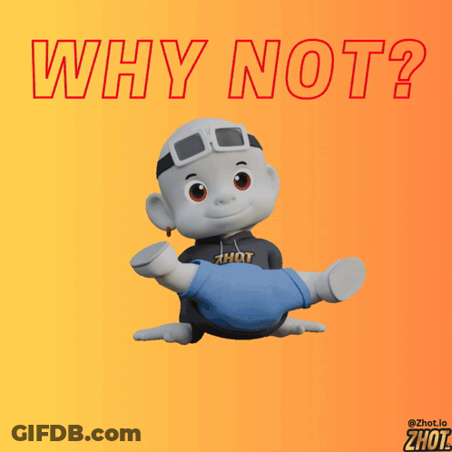 A Cartoon Character With A Hoodie That Says Zhot On It GIF