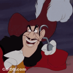 A Cartoon Character With A Hook In His Hand Is Smiling GIF