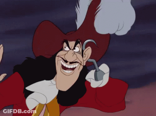 A Cartoon Character With A Hook On His Hand GIF