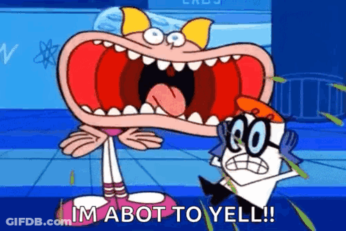 A Cartoon Character With A Huge Mouth Is Standing Next To A Cartoon Character With A Huge Mouth . GIF