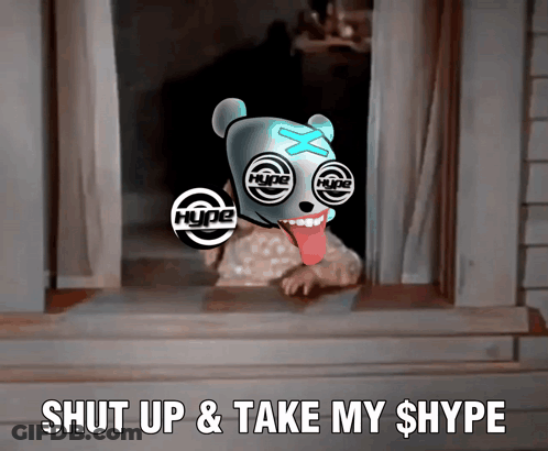 Cartoon Character With Hype Logo On Eyes GIF