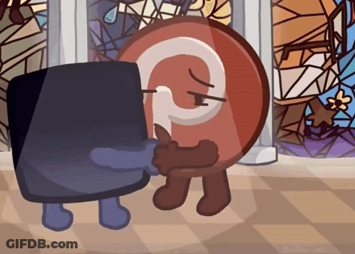 A Cartoon Character With A Letter P On It GIF