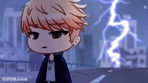 A Cartoon Character With A Lightning Bolt Behind Him GIF