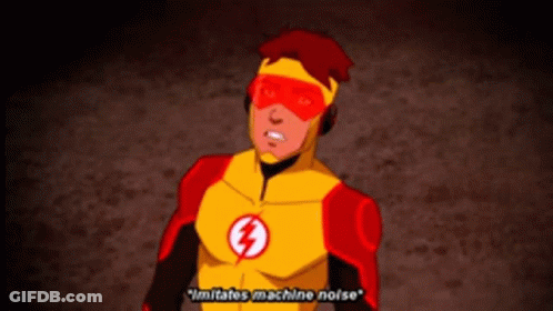 A Cartoon Character With A Lightning Bolt On His Chest GIF