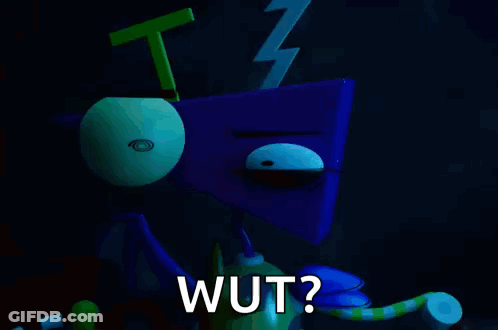 A Cartoon Character With A Lightning Bolt On His Head Says Wut . GIF