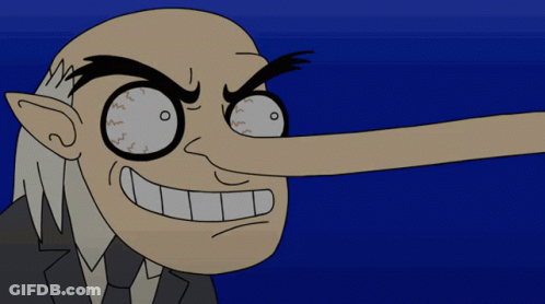 A Cartoon Character With A Long Nose And A Big Smile On His Face GIF