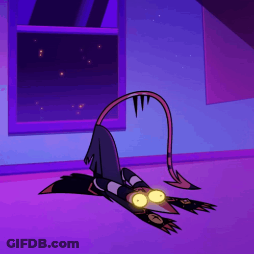 Cartoon Character With Long Tail Laying Down GIF
