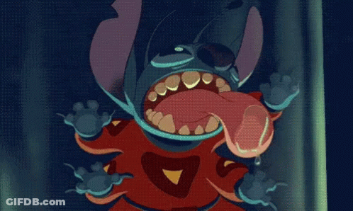 A Cartoon Character With A Long Tongue Sticking Out Of Its Mouth GIF