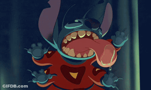 A Cartoon Character With A Long Tongue Sticking Out Of Its Mouth GIF