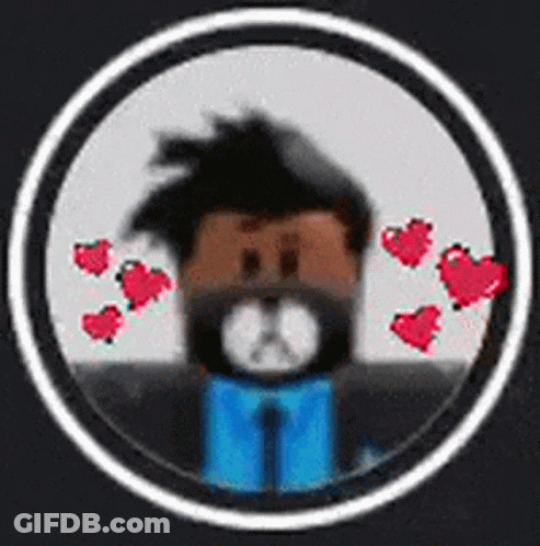 A Cartoon Character With A Mask On His Face Is In A Circle With Hearts Around Him . GIF
