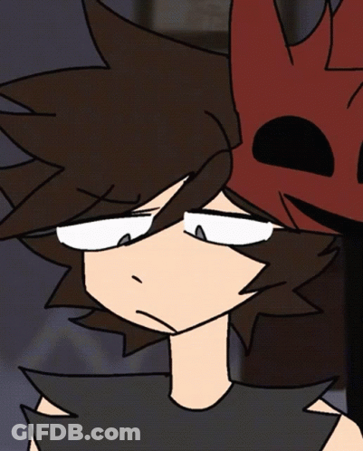 A Cartoon Character With A Mask On His Head GIF
