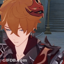 A Cartoon Character With A Mask On His Head GIF