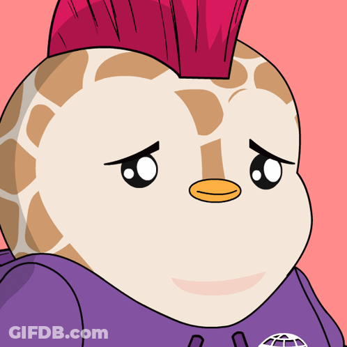 A Cartoon Character With A Mohawk And A Purple Sweater GIF