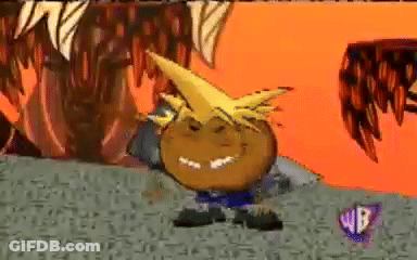 A Cartoon Character With A Mohawk And A Wb Logo On The Bottom Right GIF