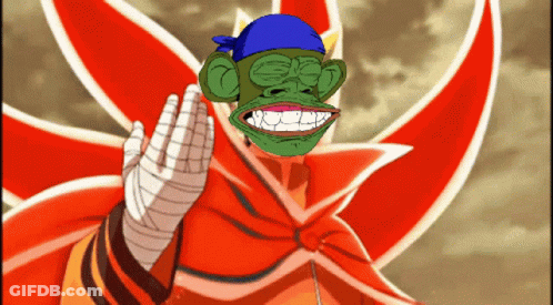 A Cartoon Character With A Monkey Face And A Blue Bandana On His Head GIF