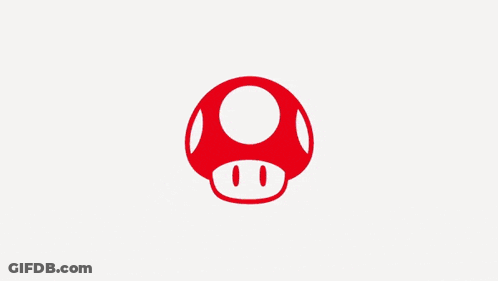 A Cartoon Character With A Mushroom On His Head GIF