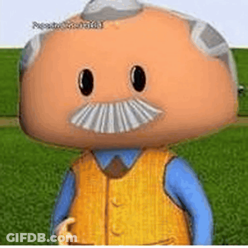A Cartoon Character With A Mustache And A Hat On His Head . GIF