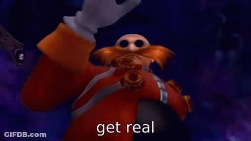 A Cartoon Character With A Mustache And Glasses Is Holding Something In His Hand And Saying `` Get Real '' . GIF