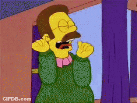 A Cartoon Character With A Mustache And Glasses Is Standing In Front Of A Window . GIF