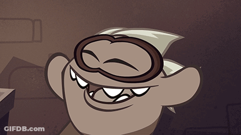 A Cartoon Character With A Mustache And Glasses Laughing GIF