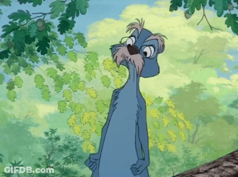 A Cartoon Character With A Mustache And Glasses Stands In A Forest GIF