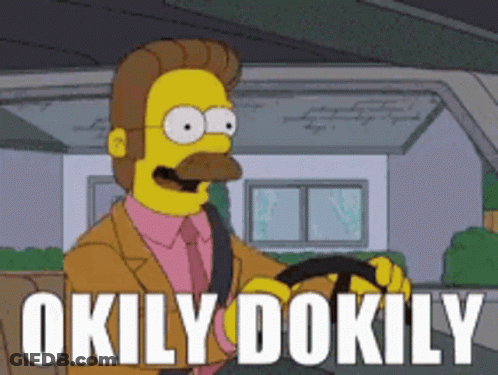 A Cartoon Character With A Mustache Is Driving A Car And Says Okily Dokily GIF