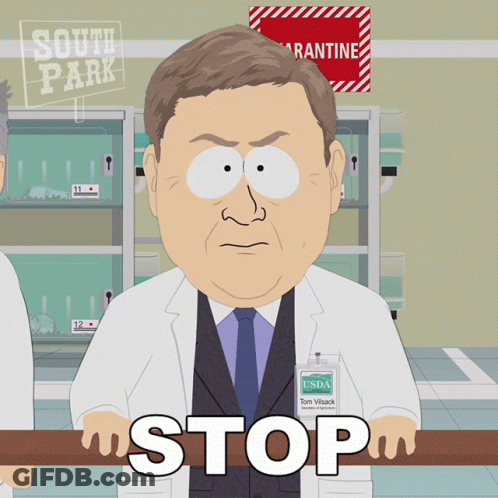 A Cartoon Character With A Name Tag That Says Usda GIF