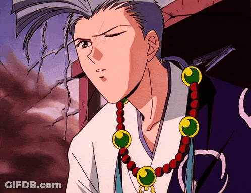 A Cartoon Character With A Necklace Around His Neck And A Broken Book In His Hair GIF