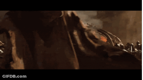 Cartoon Pig-Head Fighting Knight GIF