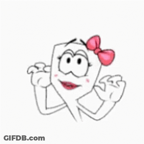 A Cartoon Character With A Pink Bow On Her Head Is Giving The Middle Finger . GIF