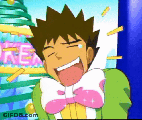 A Cartoon Character With A Pink Bow Tie Is Laughing In Front Of A Sign That Says Rea GIF
